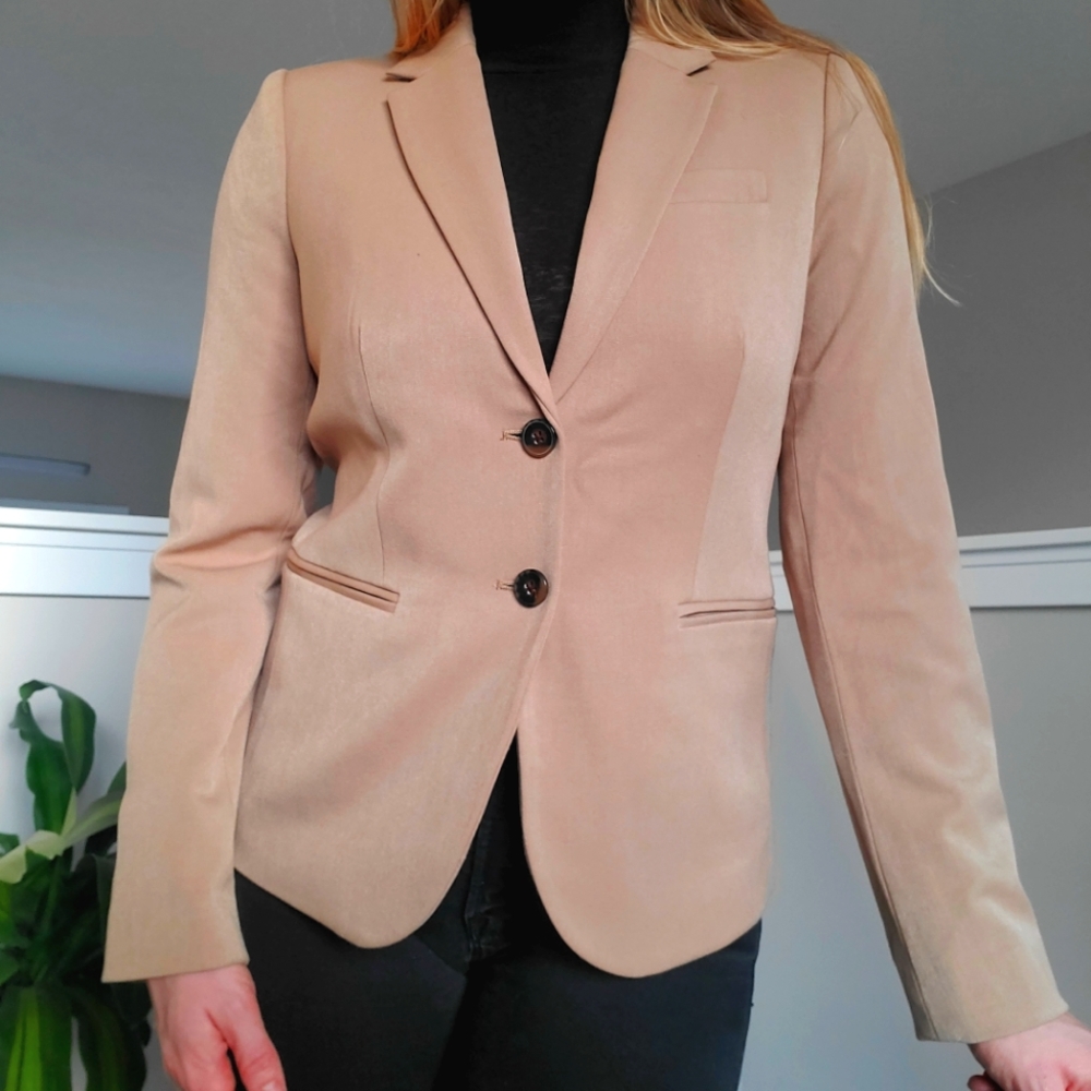 NWT J. Crew Nude Tan Fitted Blazer Jacket XS